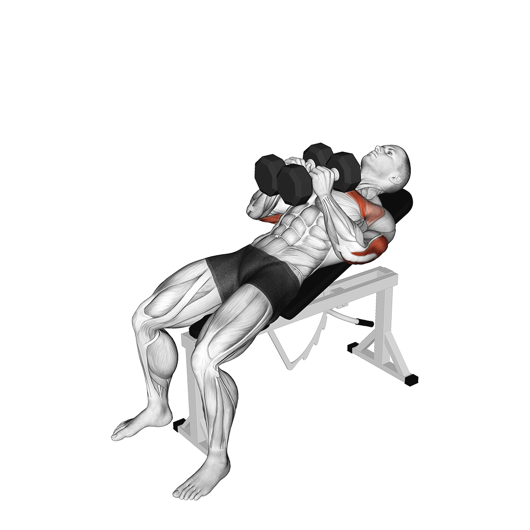 incline dumbbell hex press