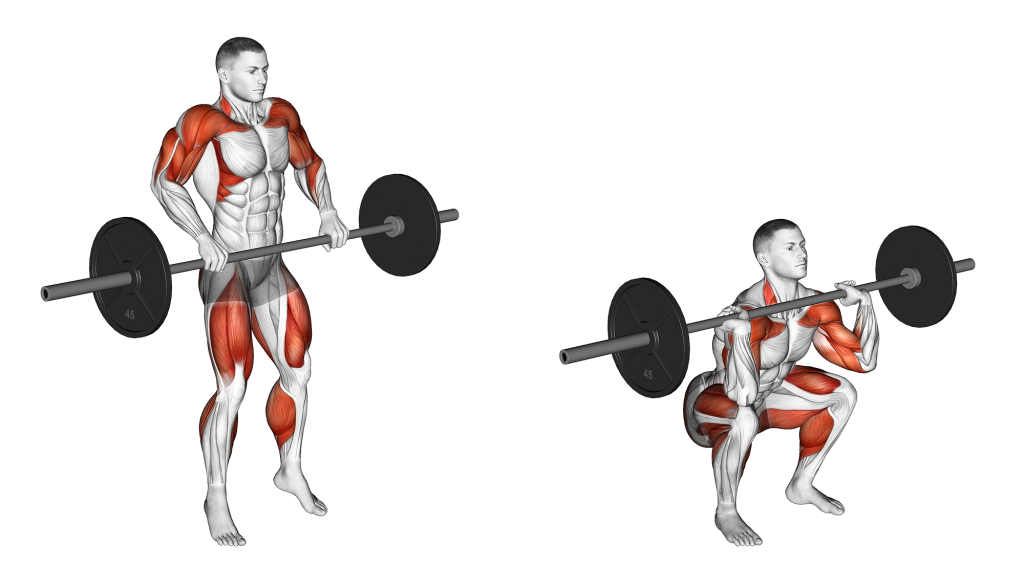 barbell hang clean and jerk 2nd position