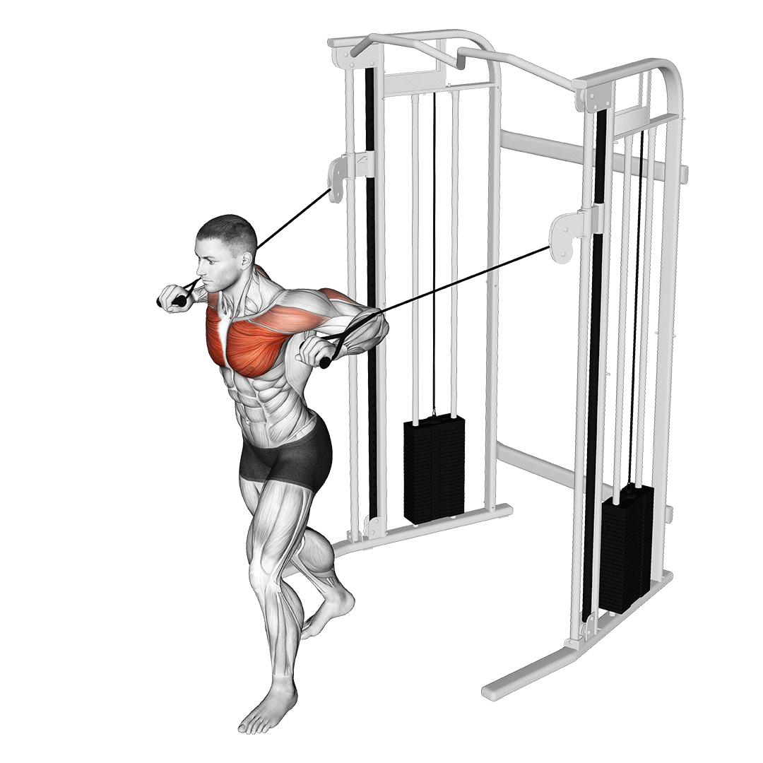 cable standing chest press