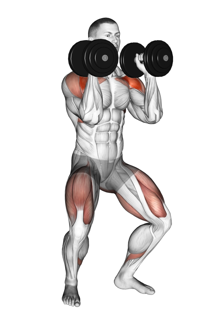 dumbbell push press second position