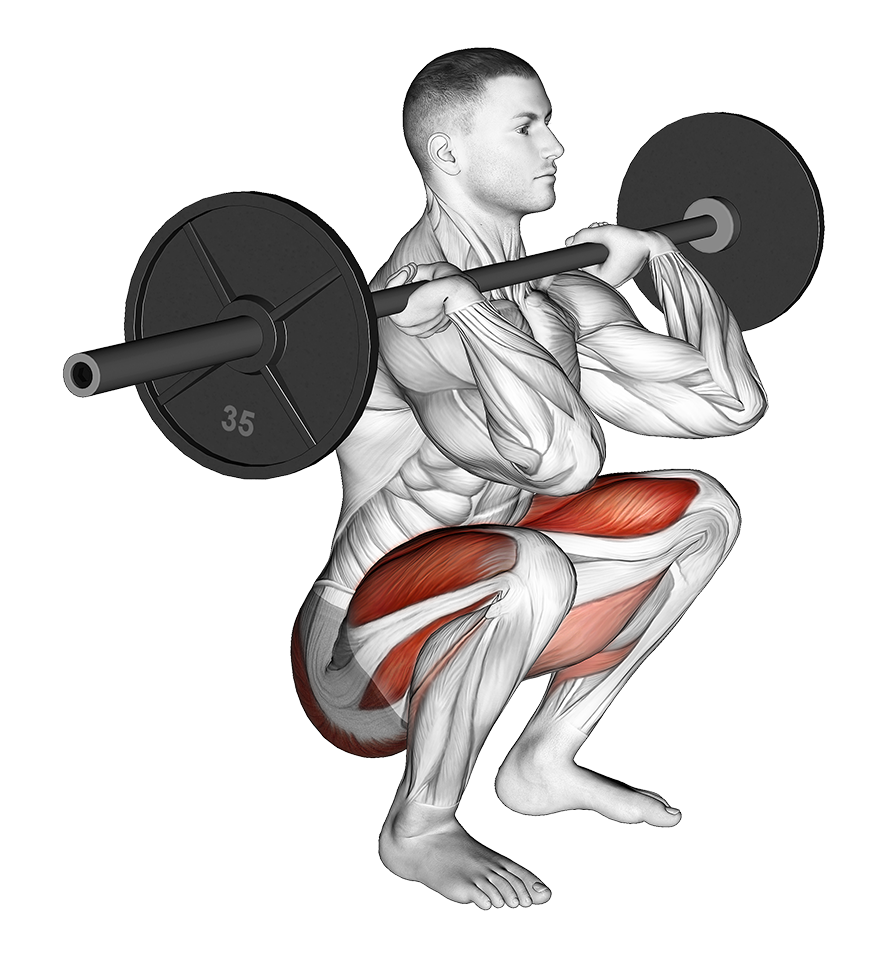 front squat knees at parallel