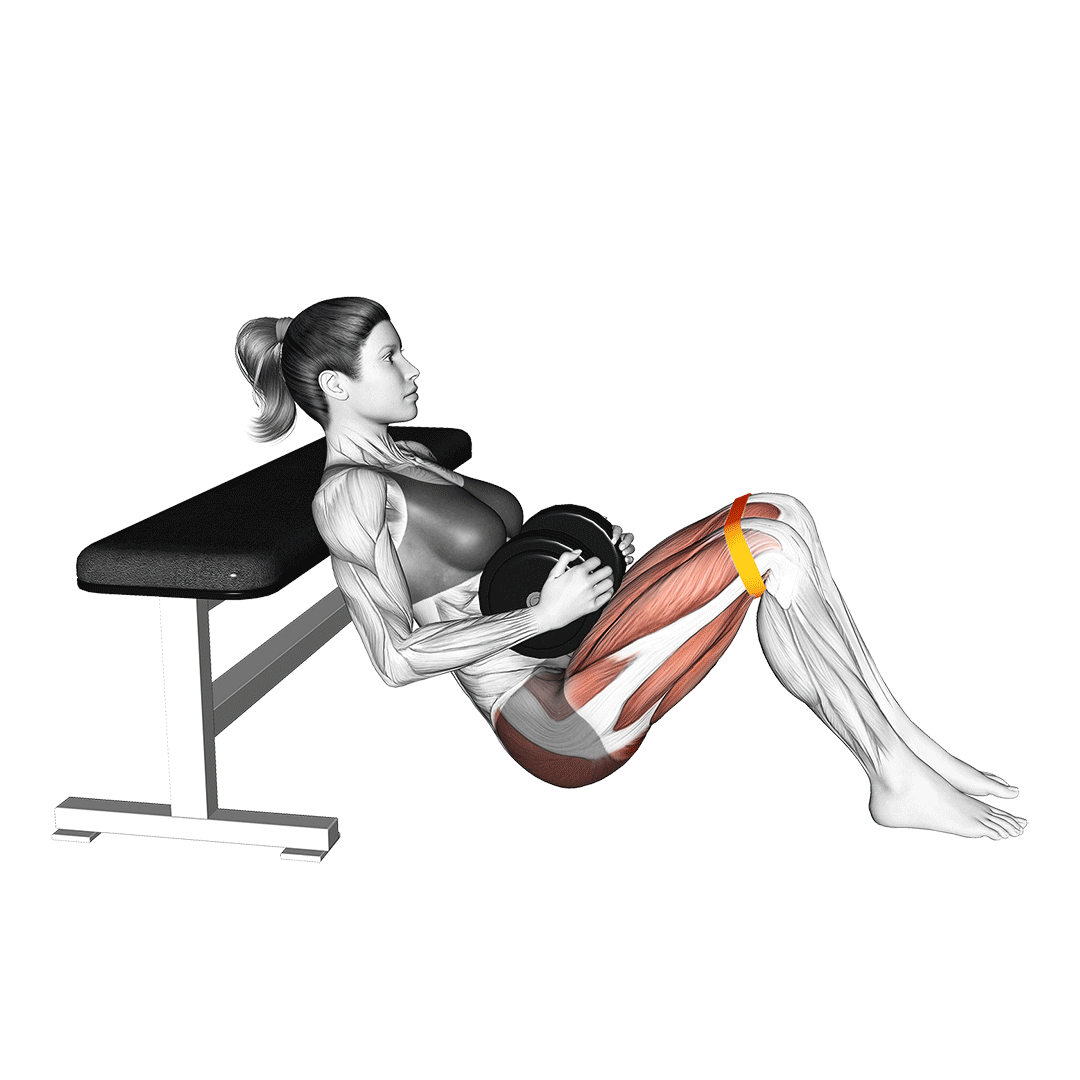 dumbbell banded hip thrust