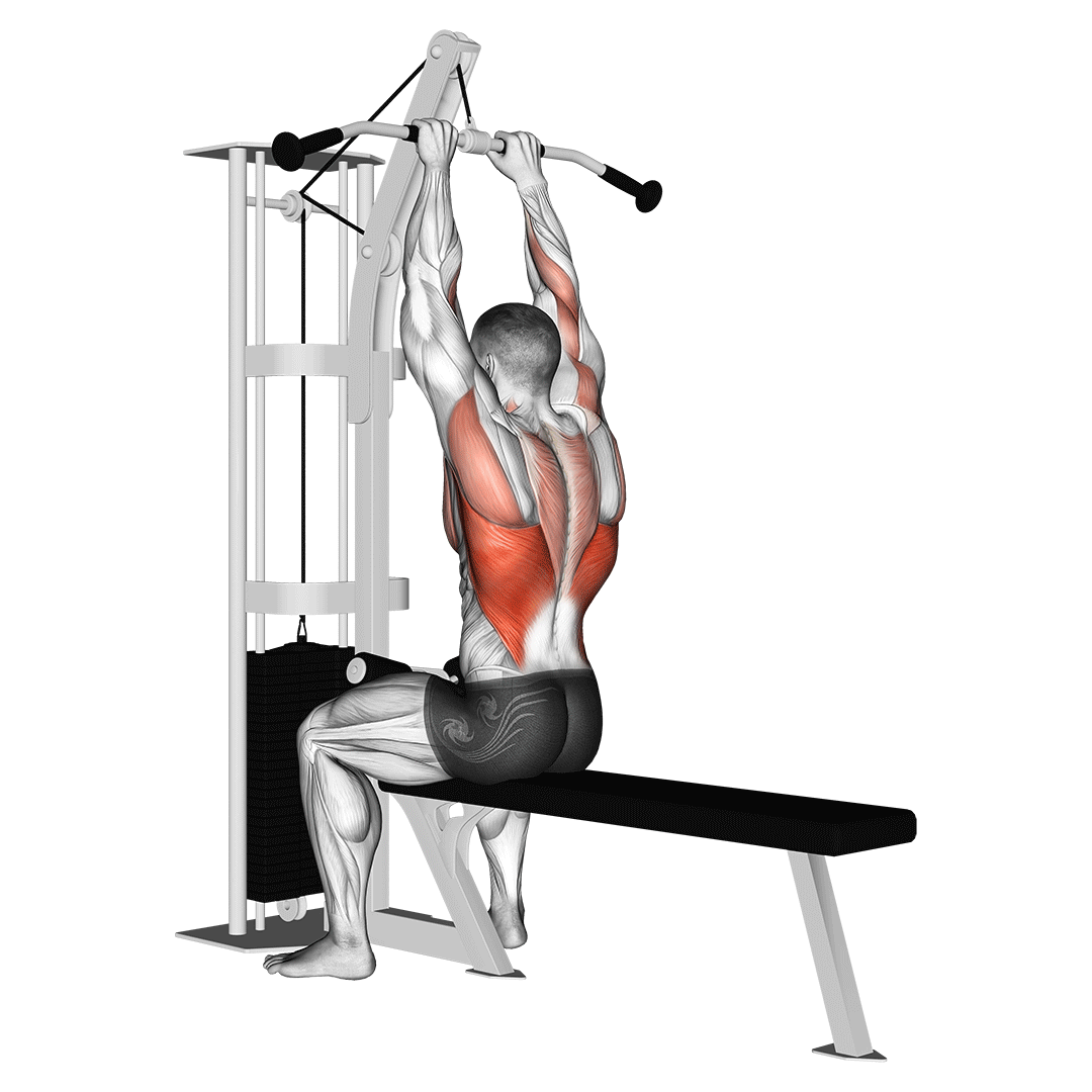 close grip lat pulldown standard bar attachment