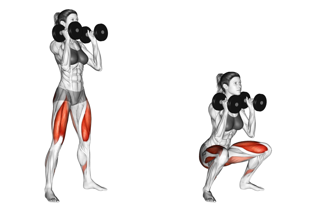 dumbbell front squat muscles
