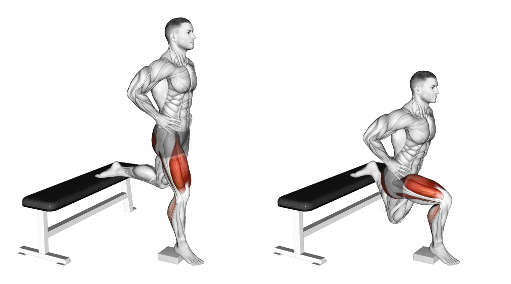 heel elevated bulgarian split squat