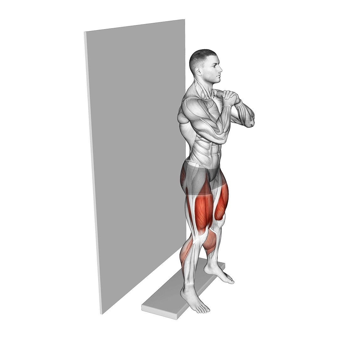 heel raised wall sit