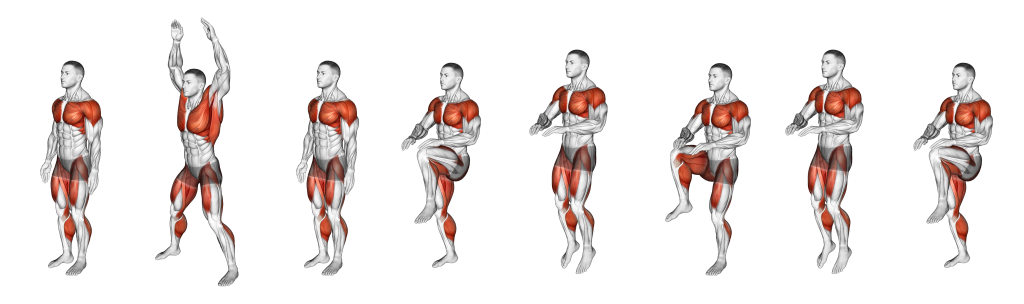 jumping jack high knee muscles