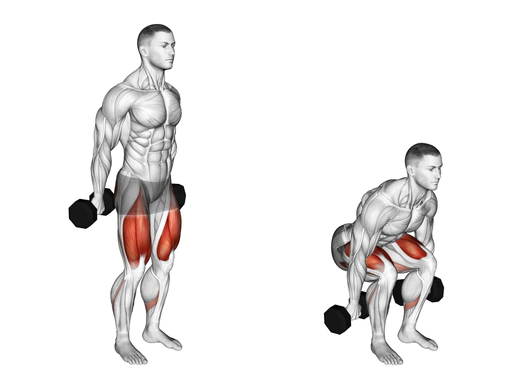 dumbbell hack squat muscles