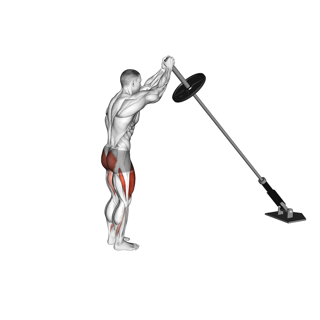 overhead landmine reverse lunge