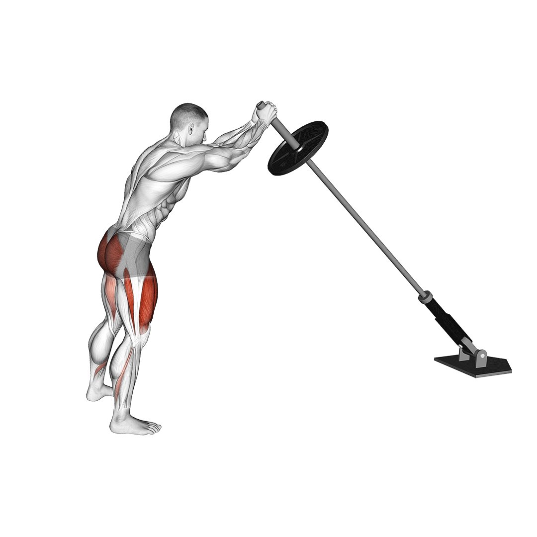 overhead landmine squat