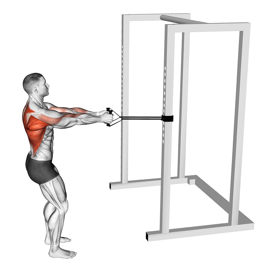 close grip band row