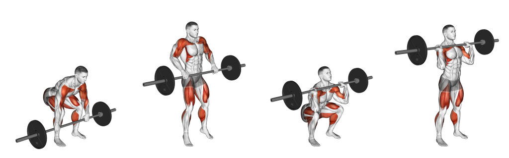 barbell squat clean muscles